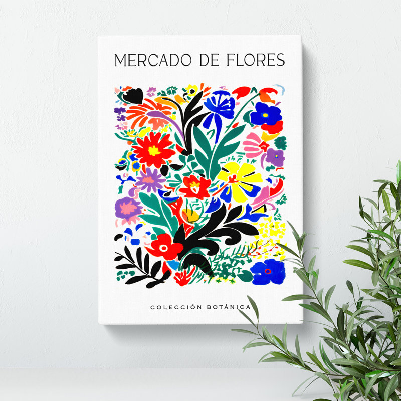 Botanical Flower Market Exhibition No.3 - Wrapped Canvas