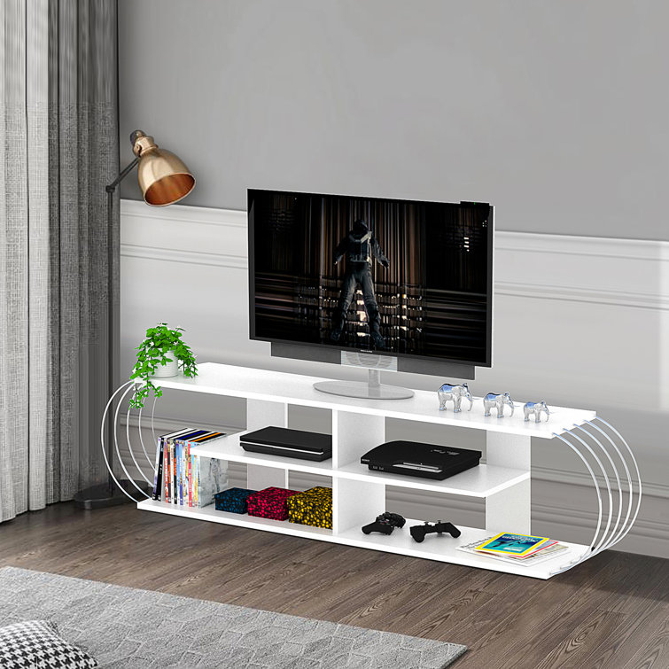 Wrought Studio Dawnna TV Stand with LED Lights & Power Outlets, Modular  Media Console for TVs up to 70 & Reviews