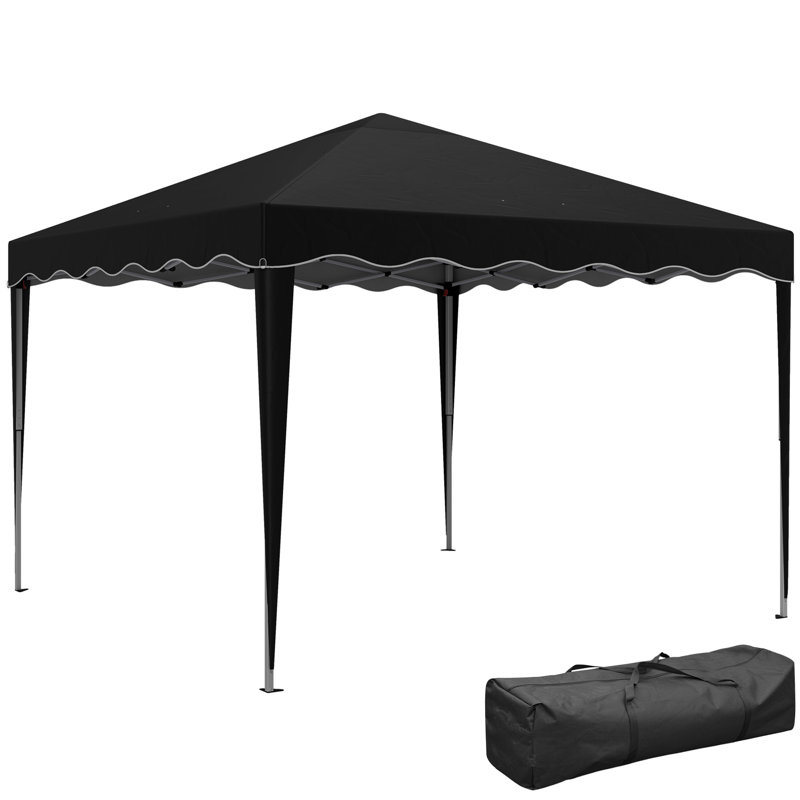 3 x 3cm Garden Gazebo, Adjustable Height Pop-Up Gazebo Black