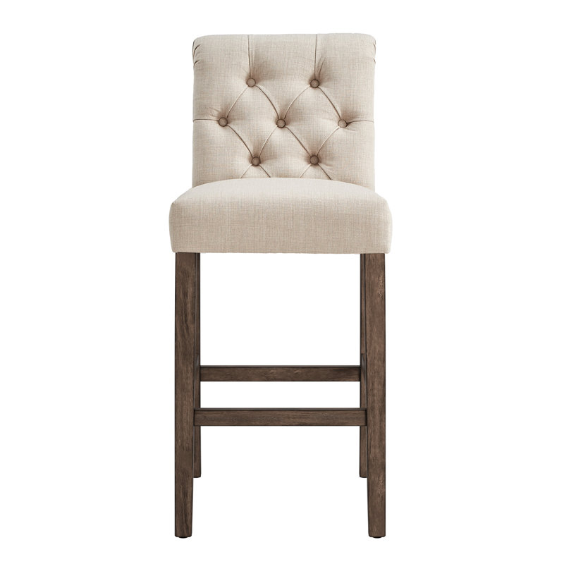 Tabouret Alsadig, Beige, Tabouret de bar (siège d'une hauteur de 30,75 po), Brun