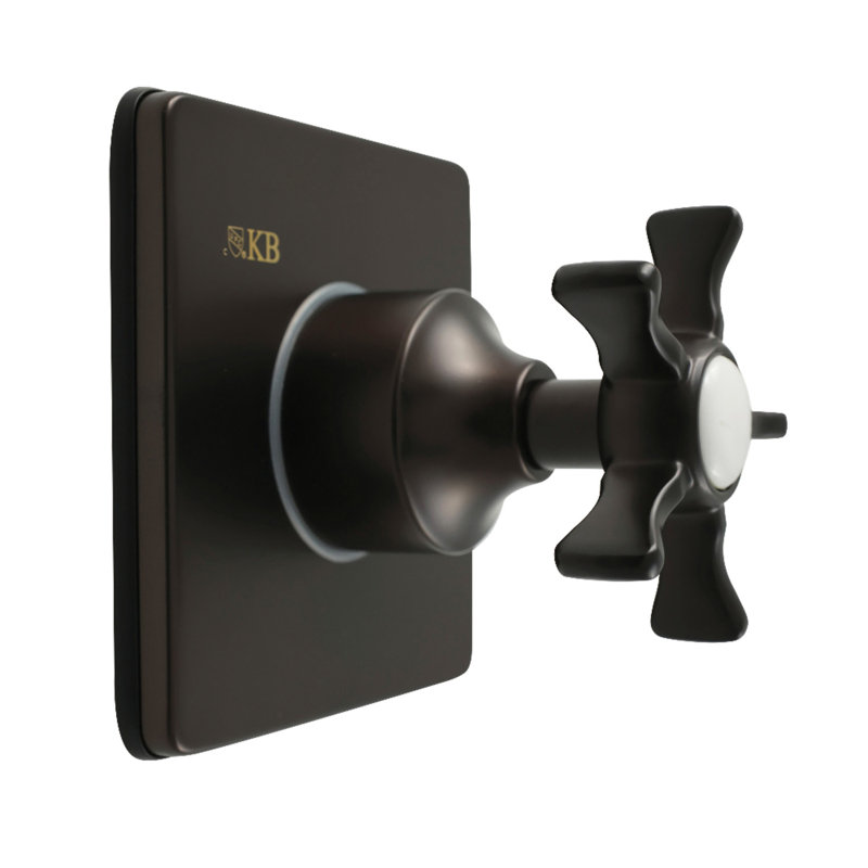 Kingston Brass Hamilton Single-Handle Three-Way Diverter Valve With Square Trim Kit, Oil Rubbed Bronze