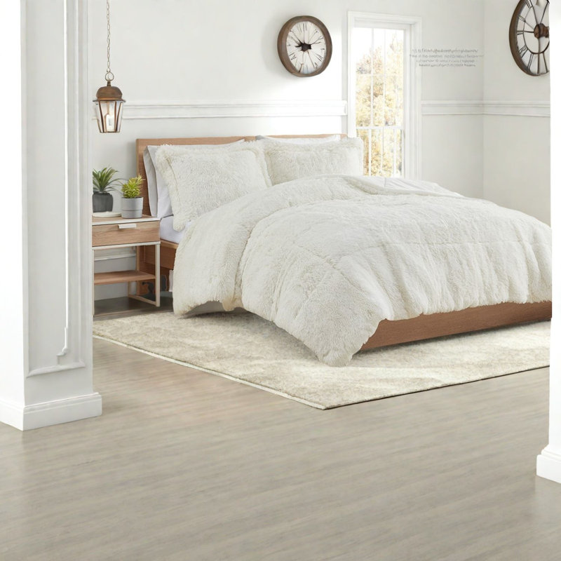 Cozy Shaggy Bedding Sets, Polyester Comforter With Modern Flair For Home