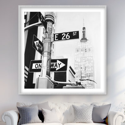 New York City Street Signs - décor encadré noir mat