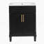 Meuble-lavabo exquis avec lavabo en céramique intégré et armoire à deux portes, parfait pour les petites et moyennes toilettes avec rangement intelligent et design élégant