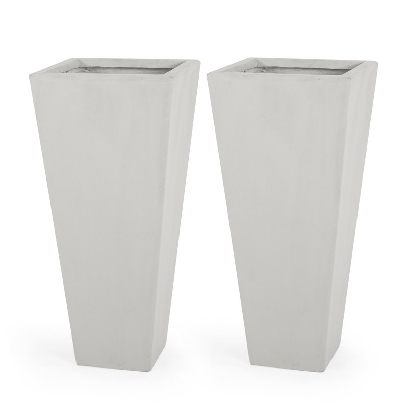 Walshville Handmade Planter, Matte White, 28" H x 13" W x 13" D