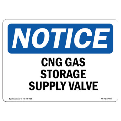 CNG Gas Storage Supply Valve Sign