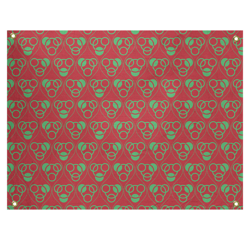 Polyester Tapestry, 1" H x 36" W x 26" D, Grass Green/Rose Red
