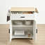 Table pour îlot de cuisine de 38 po de largeur avec rallonge pliable, chariot à micro-ondes sur roulettes pour salle à manger, blanc