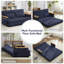 Fauteuil inclinable convertible 2-en-1 avec accoudoirs en bois et poches latérales-1424496442