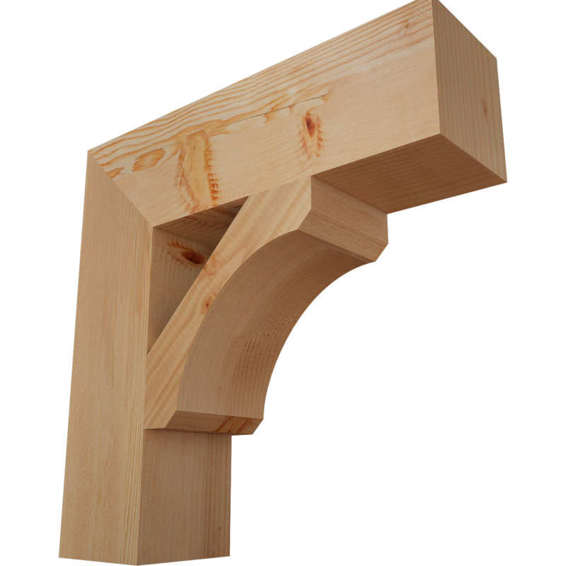 Wood Bracket/Corbel, Douglas Fir, Smooth, 22" H x 5.5" W x 22" D