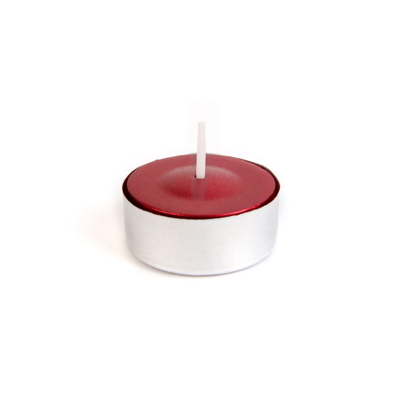 Bougie photophore sans parfum, Rouge métallique, Ensemble de 50