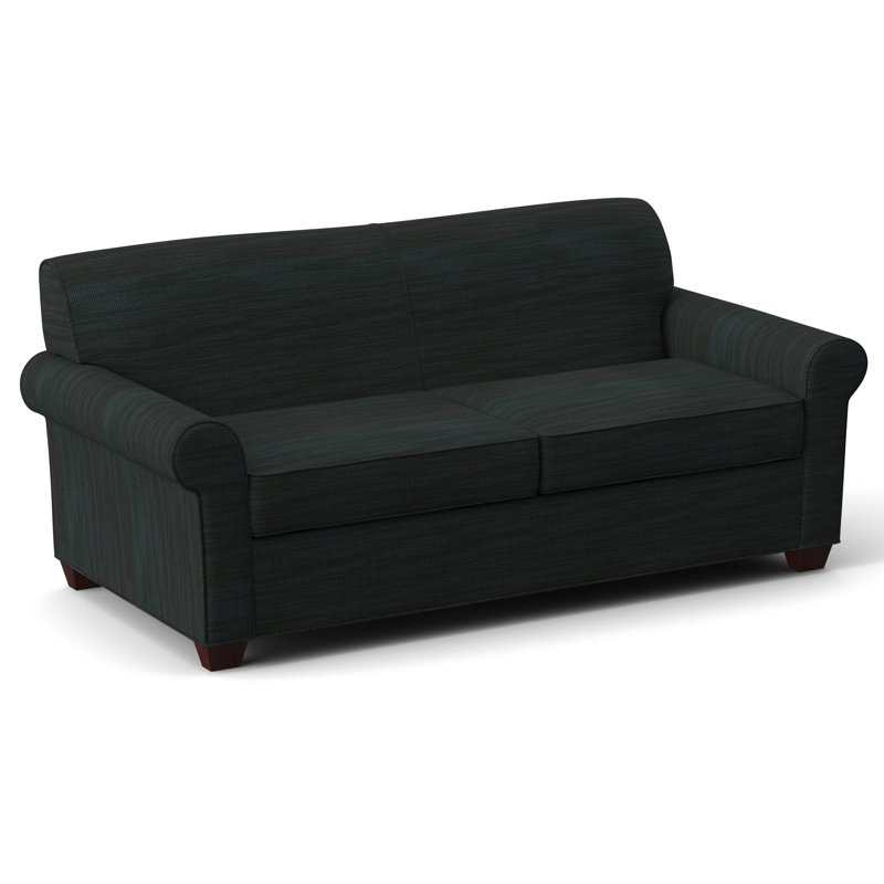 Finn 75" Rolled Arm Sofa Bed, Empire Mahogany, Ridgecrest Midnight, Innerspring