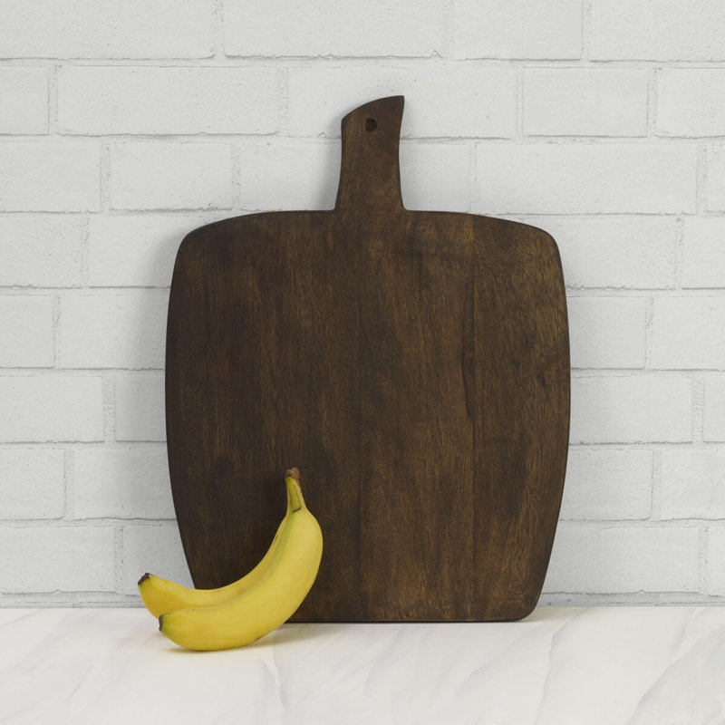 Fitz and Floyd Austin Craft Upton Mango Wood Cheese Charcuterie Serving Board, Expresso