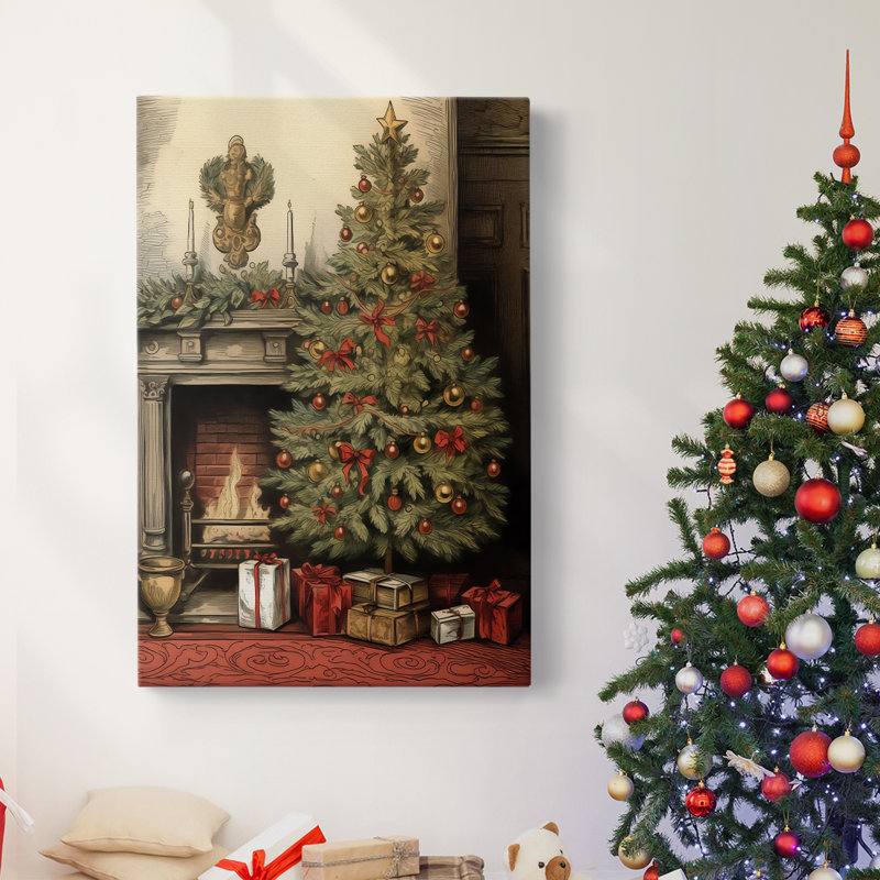 Art des Fêtes de Noël - Toile tendue avec châssis DVII, H 60 po x l 40 po