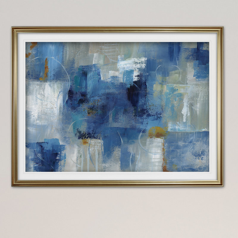 «Blue Morning» - reproduction de cadre photo sur papier, H 20 po x l 24 po x P 1,5 po, Or