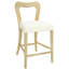 Tabouret de comptoir 2 places en frêne et beige sans accoudoirs, bois d'hévéa massif naturel, pieds élégants, tabourets ergonomiques pour sièges décontractés, structure en bois d'hévéa avec look, assise épaisse moderne, dossier relax-484075040-484075042