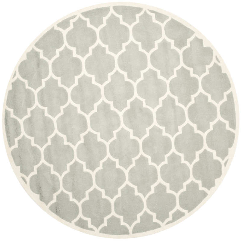 Tekonsha Geometric Wool Hand Woven Area Rug, Round 152cm