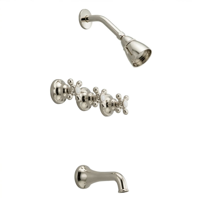 Sacramento Rhine In-Wall Tub and Shower Set by Strom Living, Polished Nickel