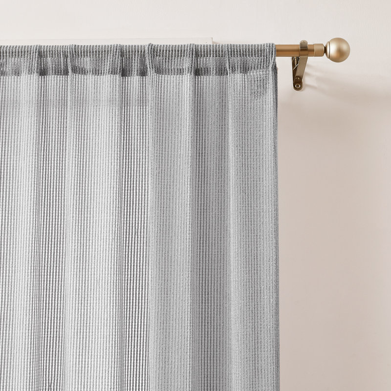 Paire de rideaux avec fenêtre Javarus, Gris
