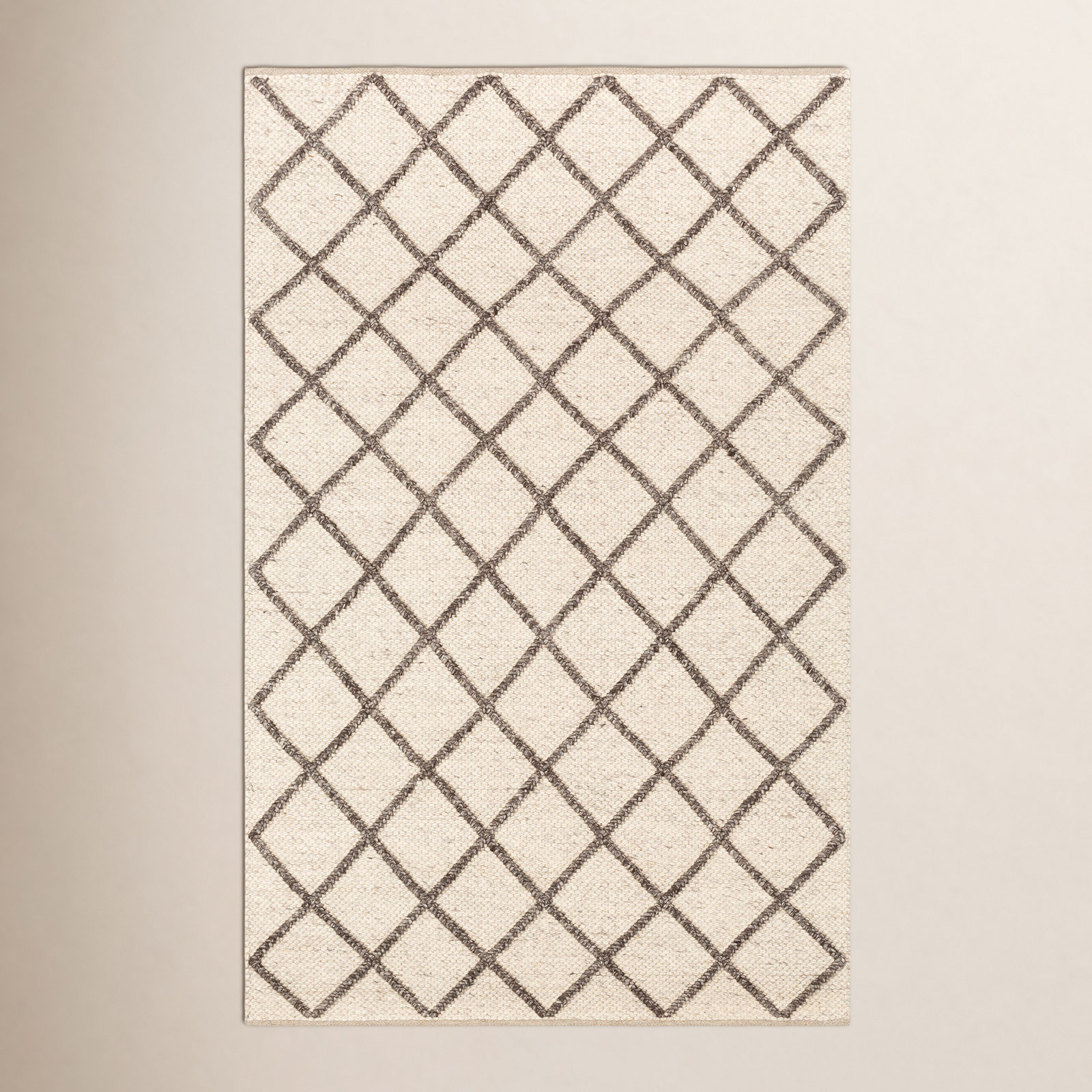 Brown Hand-Woven Floral Rug, Rectangle 2' x 3'