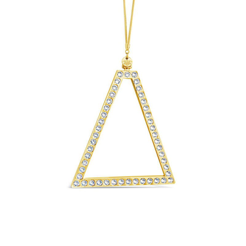 4.75'' Handmade Geometric Metal Holiday Shaped Ornament, Gold