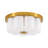 1-Light Brushed Gold Glass Dimmable LED Flush Mount Ceiling light