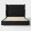 Base de lit grand Gerasim avec tête de lit haute de 57 po, lit plateforme tapissier en velours, noir-329664387-329664386