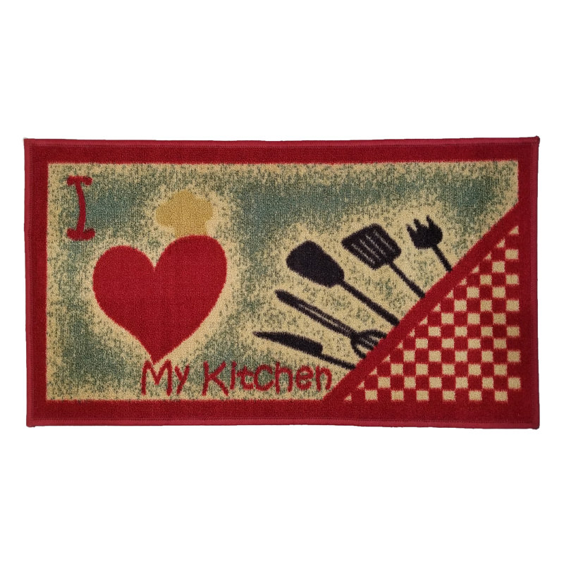 Rishel Synthetic Water Resistant Non-Skid Kitchen Mat, 1'6" x 2'7"
