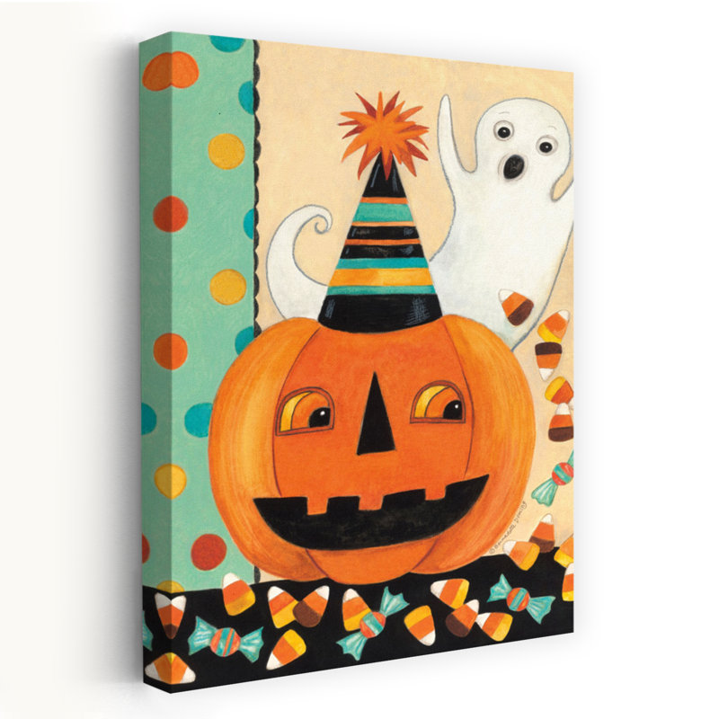Boo Pumpkin, art contemporain abstrait, H 24 po x l 16 po