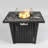 32-Inch Propane Gas Fire Pit Table with Glass Wind Guard, 50000 BTU Square Steel Design for Patio and Garden - Gray