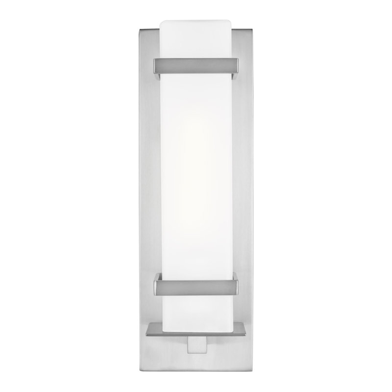 Petite lanterne murale Alban , Aluminium satiné, Non, H 14 po x l 4,5 po x P 4,125 po