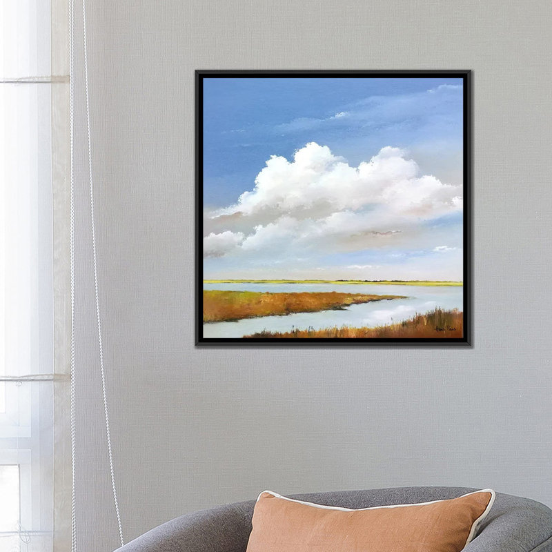 « to the lake i », impression sur toile, H 18 po x l 18 po x P 1,5 po, Toile avec cadre noir, Pas de tapis