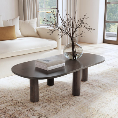 Table basse ovale en bois massif Toriano