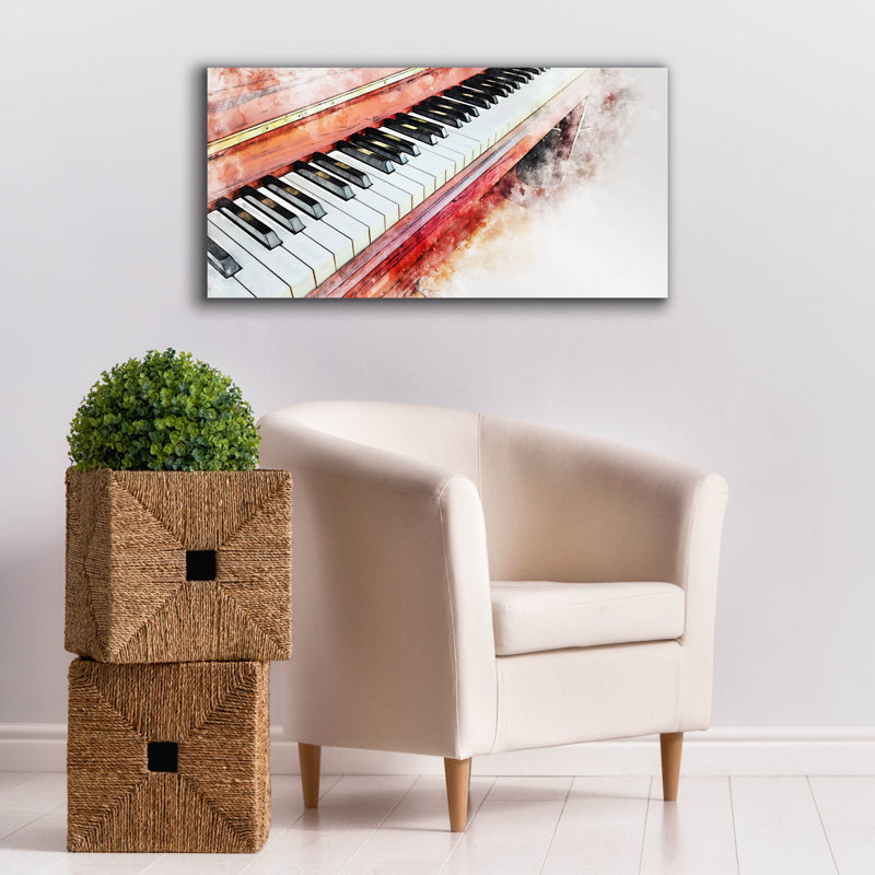 «Red Piano» par Epic Portfolio, art mural sur toile, H 20 po x l 40 po x P 1,5 po