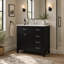Meuble-lavabo 36 po sans lavabo, base d'armoire seulement, armoire de salle de bain avec tiroirs, structure solide et panneau de fibres à densité moyenne-126202397