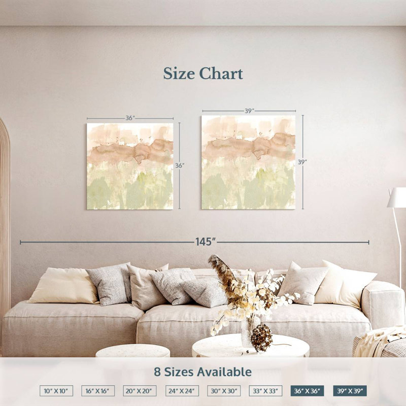 Avery Dusty Blush And Olive II, 36" H x 36" W