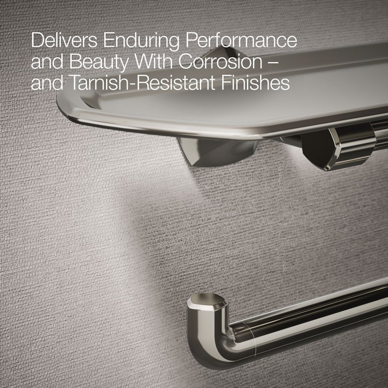 Occasion Toilet Paper Holder With Tray, Polished Nickel