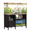 Support d'aquarium, support d'aquarium avec tablette ouverte, support d'aquarium robuste, accessoires d'aquarium, finition grain de bois noir