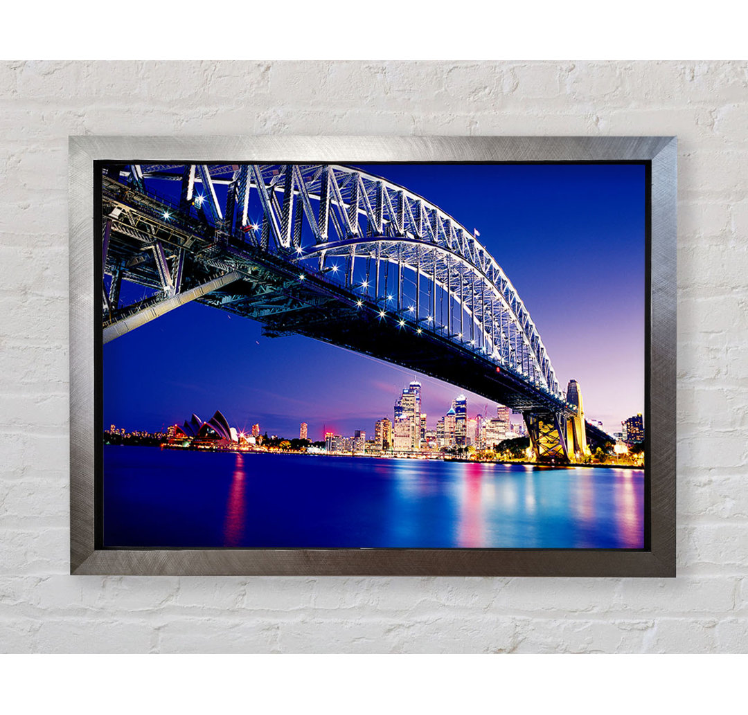 Sydney Harbour Bridge Blue Night - Einzelner Bilderrahmen Kunstdrucke