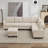 Lyles 107.3" Sectional Sofa With Armrest Black Legs And Moveable Ottoman Seater For 7-109867524