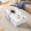 Table basse 39,3 x 23,6 x 11,8 po à motif de marbre blanc - Design luxueux
