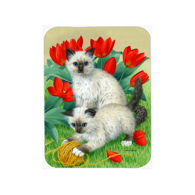 Planche à découper en verre caroline trésors chatons Birman