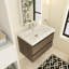 30 po X P 20 po P x 22 po Dessus de meuble-lavabo flottant simple H en résine blanc brillant-665451637