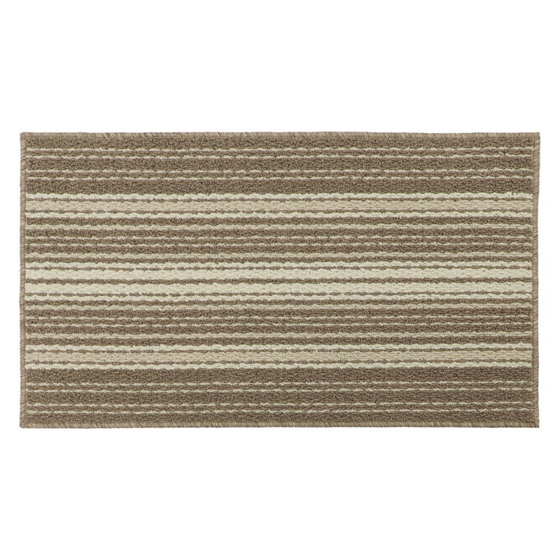 Non-Slip Striped Indoor Doormat, Rectangle W40 x L70 cm, Caramel