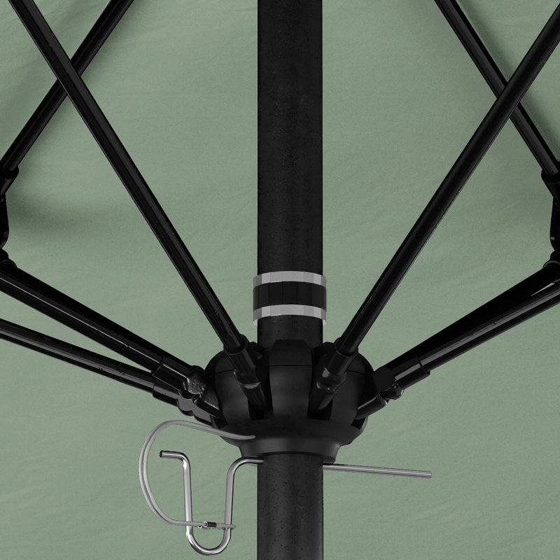 Parasol de marché octogonal 9 pi Willa, Tissage uni Sunbrella® palette brume, Stone Black