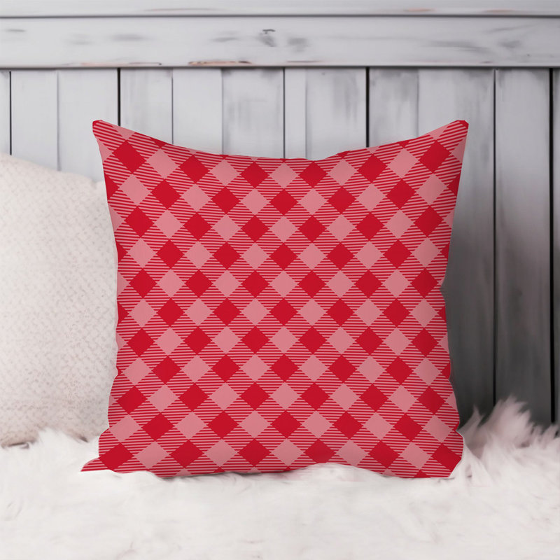 Abstract Red Plaid Pattern III Modern