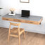 Grey Rectangular Sintered Stone Floating Desk with drawers desk-1468525641