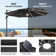 Haslingden 11' Lighted Cantilever Umbrella with Crank Lift Counter Weights Included