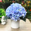 Arrangement floral hortensia en soie dans un vase-1249057315
