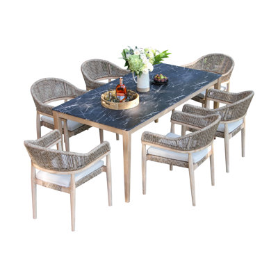 Posey Marble Composite Dining Set